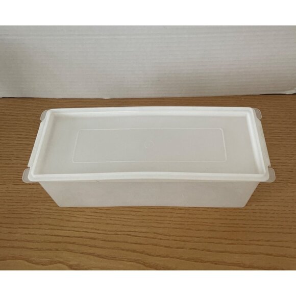 Vtg Tupperware Velveeta Cheese Keeper Dish Clear Plastic Rectangular Container - Picture 3 of 7